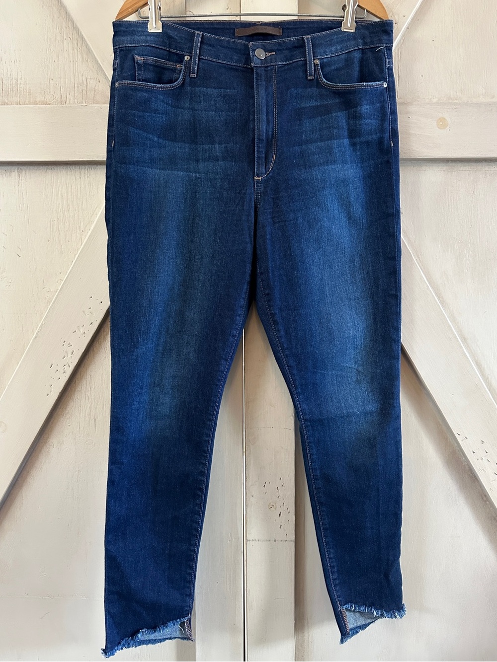 Joe’s Jeans High Rise Skinny Ankle Jeans Raw Hem Dark Wash Women’s 31